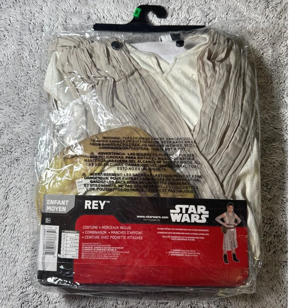 Star Wars Rey Costume The Force Awakens Child Medium 8-10 Disney 4-Piece Set 376